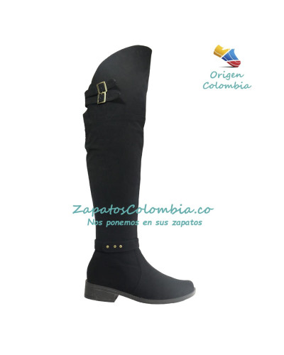 Botas Extra Largas para Dama, microfibra negra 2503-2842