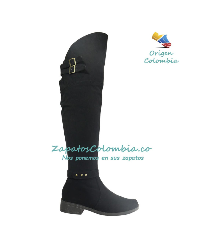 Botas Extra Largas para Dama, microfibra negra 2503-2842