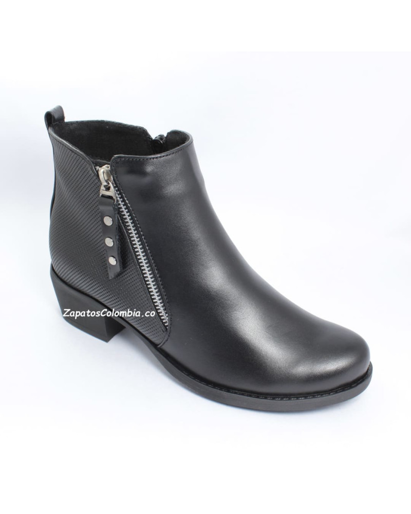 Botín Cuero para Dama, 2514-0916 Negro