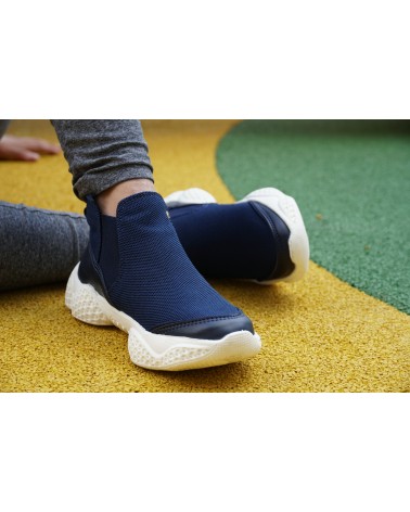 Tenis, suaves, livianos y flexibles, tipo botín, para Chicas. Azul 2705
