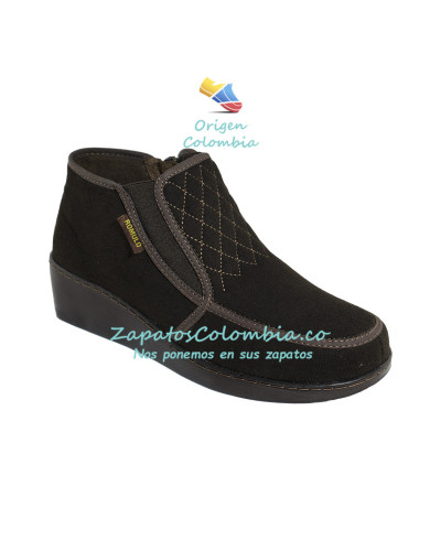 Suaves botines Romulo Dama, pies delicados, 0203-3509 Café