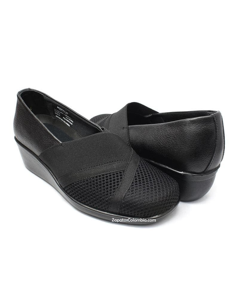 Suaves Dama, en Cuero y Malla, Negro 5574