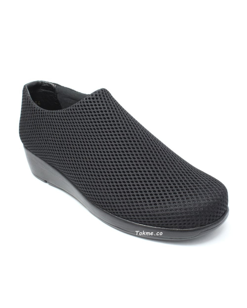 Calzado Suave Dama, Negro en Malla. Botines Medisofty Modelo 6541.