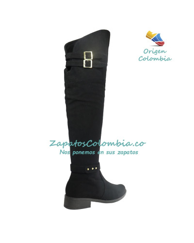 Botas Extra Largas para Dama, microfibra negra 2503-2842