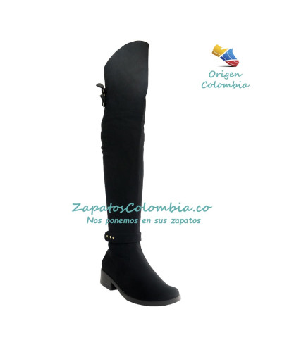 Botas Extra Largas para Dama, microfibra negra 2503-2842