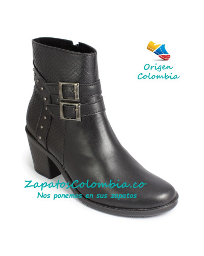Bota en cuero. Clásica color Negro, Dama, Tacón 5.5 cm 2522-1021