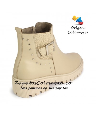 Botas de Moda para Mujeres 2529-1017 Beige