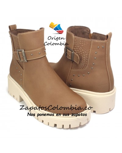 Botas de Moda para Mujeres 2529-1017 Café Claro