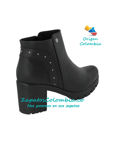 Bota Moderna para Dama, 2516 Negro, Suela TR Tacón 6.5 cm con Plataforma 20 mm