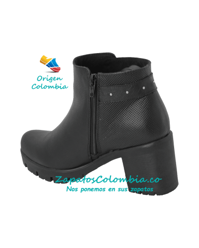 Bota Moderna para Dama, 2516 Negro, Suela TR Tacón 6.5 cm con Plataforma 20 mm