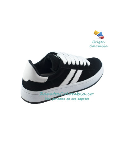 Tenis Clásico para Dama, Retro Origen años 80 - 0401 Negro x Blanco