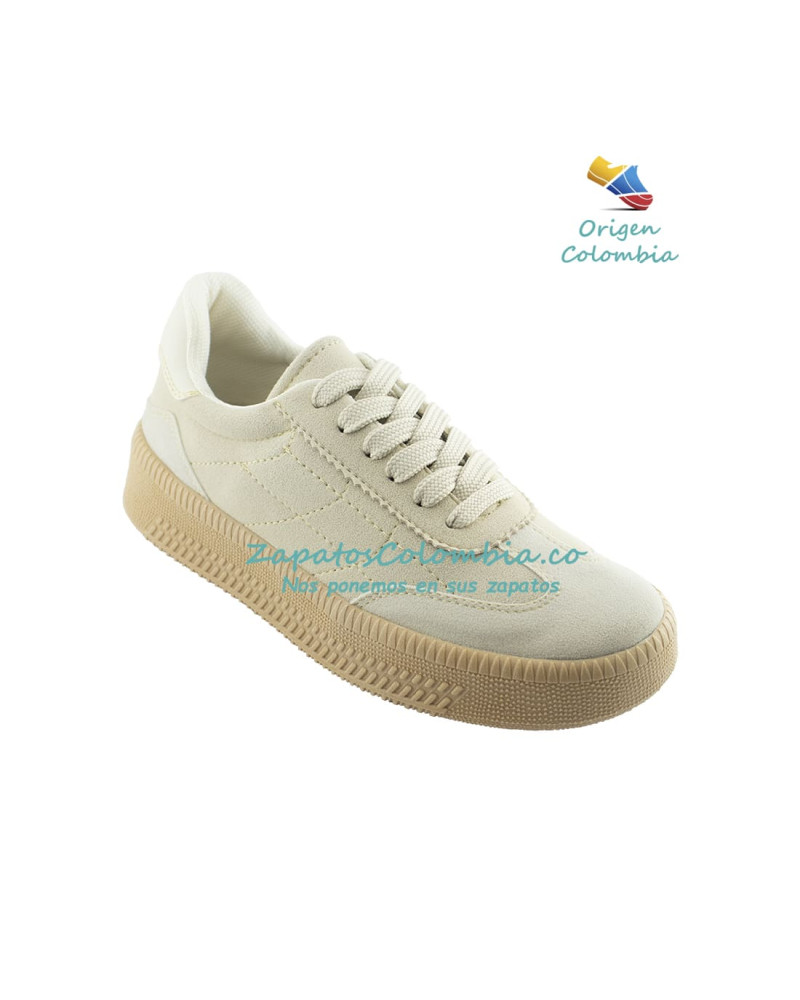 Zapatilla deportiva de estilo Urbano 0402 Beige. Tenis 0402 Beige