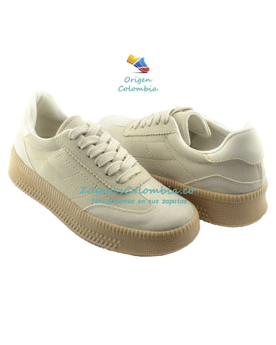 Zapatilla deportiva de estilo Urbano 0402 Beige. Tenis 0402 Beige