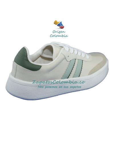 Tenis para Dama. Universo de vestuario Casual y deportivo  0403 Beige x Menta