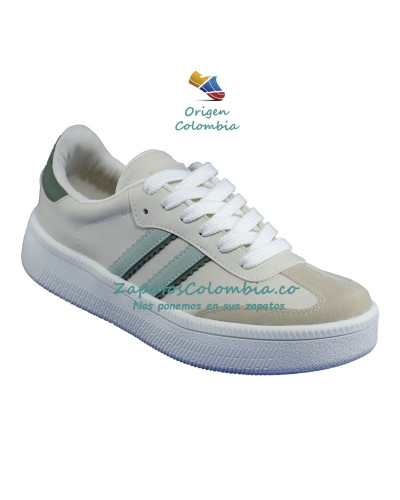 Tenis para Dama. Universo de vestuario Casual y deportivo  0403 Beige x Menta