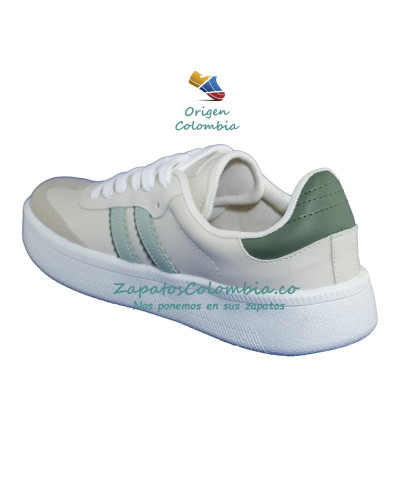 Tenis para Dama. Universo de vestuario Casual y deportivo  0403 Beige x Menta