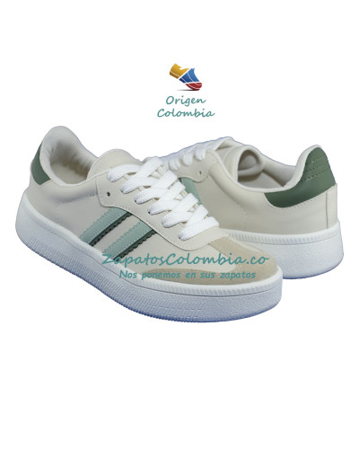 Tenis para Dama. Universo de vestuario Casual y deportivo  0403 Beige x Menta