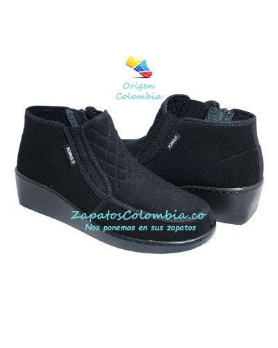 Calzado suave para Dama, especial para pies sensibles. Rómulo 0203-3509 Negro