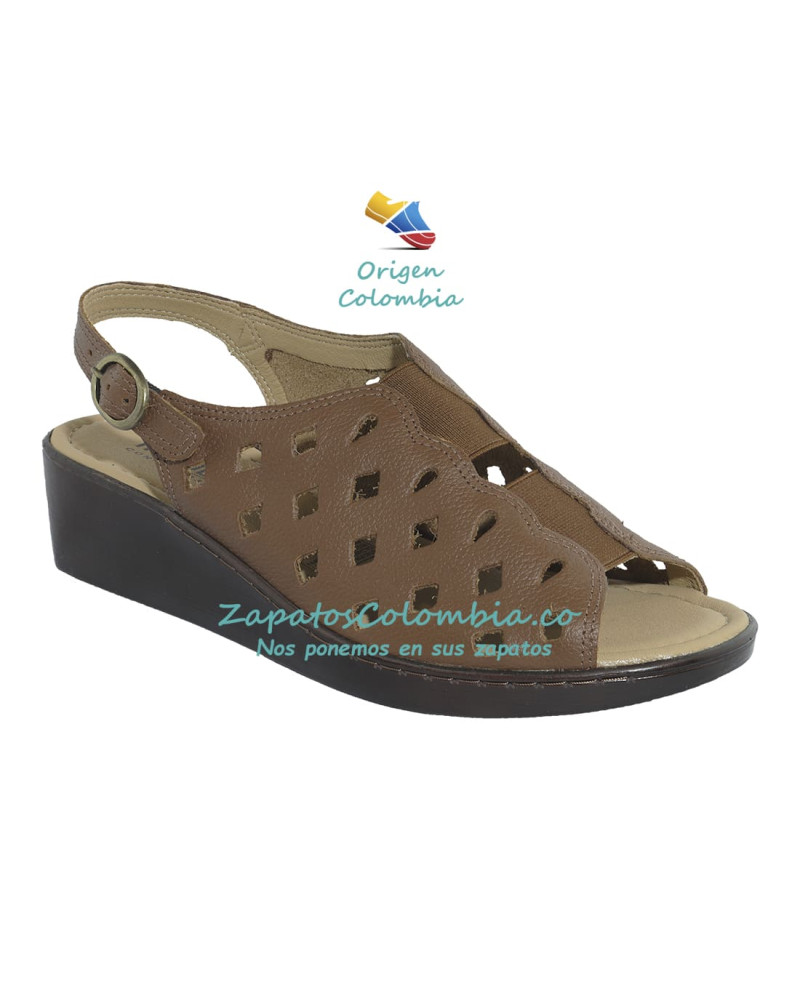 Sandalia Confort Rómulo en cuero 0205-5077 Caoba