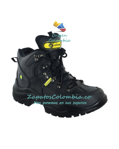 Bota Westland Hiking, Cuero Negro 9001-8001. Ergonómica en Poliuretano.