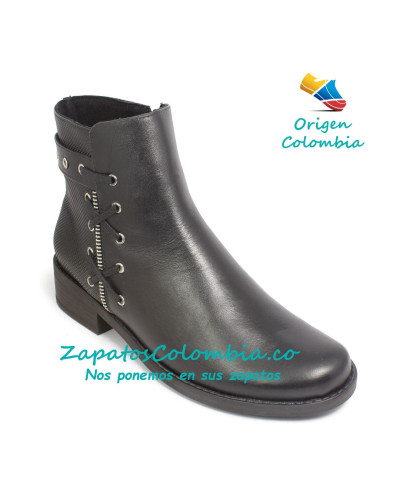 Bota Cuero para Dama, 2526-1027 Negro