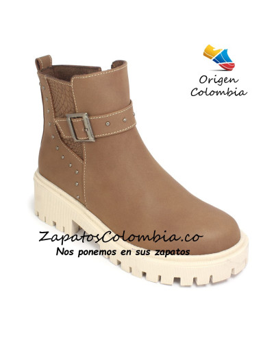 Bota Moderna para Dama, en NoCuero, Tono Café Mate 2529-1017