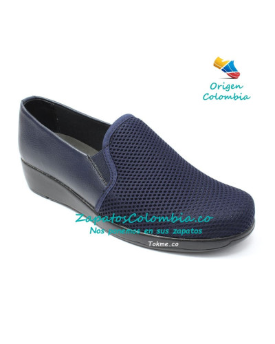 Zapatos Suaves Dama. Se Adaptan a sus pies, el alivio empieza al calzarlos. 6525 Azul