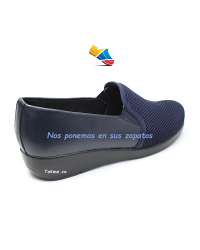 Zapatos Suaves Dama. Se Adaptan a sus pies, el alivio empieza al calzarlos. 6525 Azul