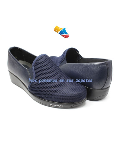 Zapatos Suaves Dama. Se Adaptan a sus pies, el alivio empieza al calzarlos. 6525 Azul