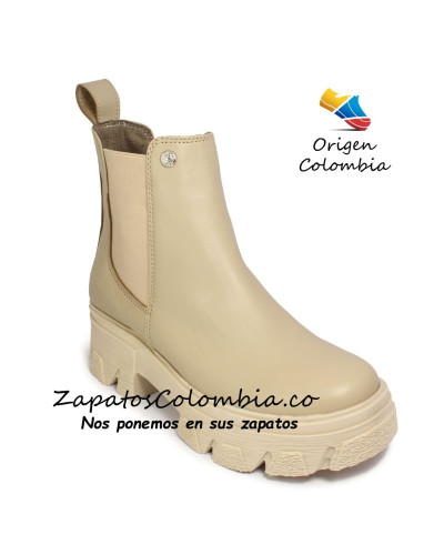 Bota Moderna Tipo Chelsea, Dama, 2520-1024 Beige