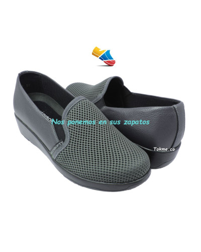 Calzado mocasín Dama, para sus pies que merecen mimos, cuidado que enamora. 6525 Gris