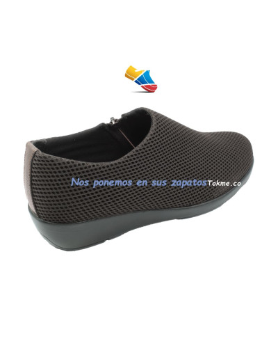 Calzado Dama, Botines para pies sensibles, malla acolchada mayor alivio. 6541 Café