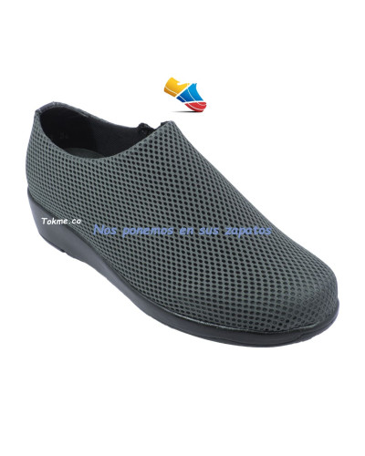 Calzado Suave para Dama, Gris en Malla. Botines Medisofty Modelo 6541.