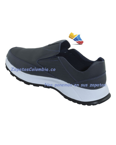 Zapatos  Calce fácil Hombre.  Smart Casual en cuero Slip On – Zapatilla de Vestir 0501-2213 Azul