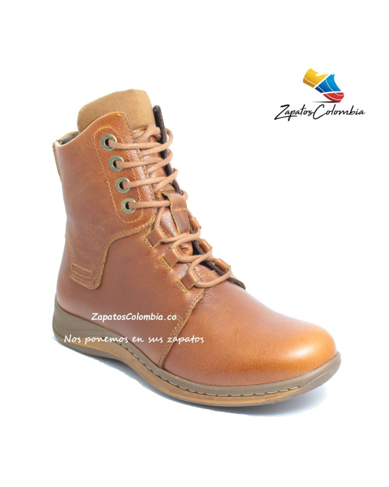 Bota Amarrar en Cuero Miel para Dama, 0704