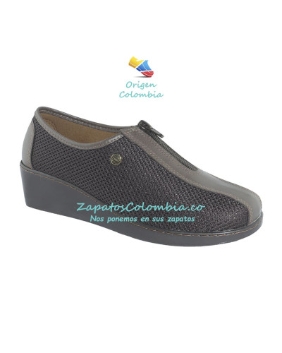 Zapatos Dama para Juanetes en Malla Expand. Romulo 0207-6070 Café