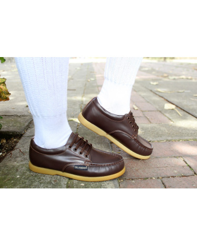 Colegiales Zapatos en Cuero Café 0310 Olander- Raiders