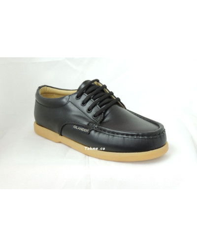 Colegiales Zapatos en Cuero Negro 0310 Olander- Raiders