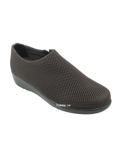 Calzado Suave Dama, Café en Malla. Botines Medisofty Modelo 6541.